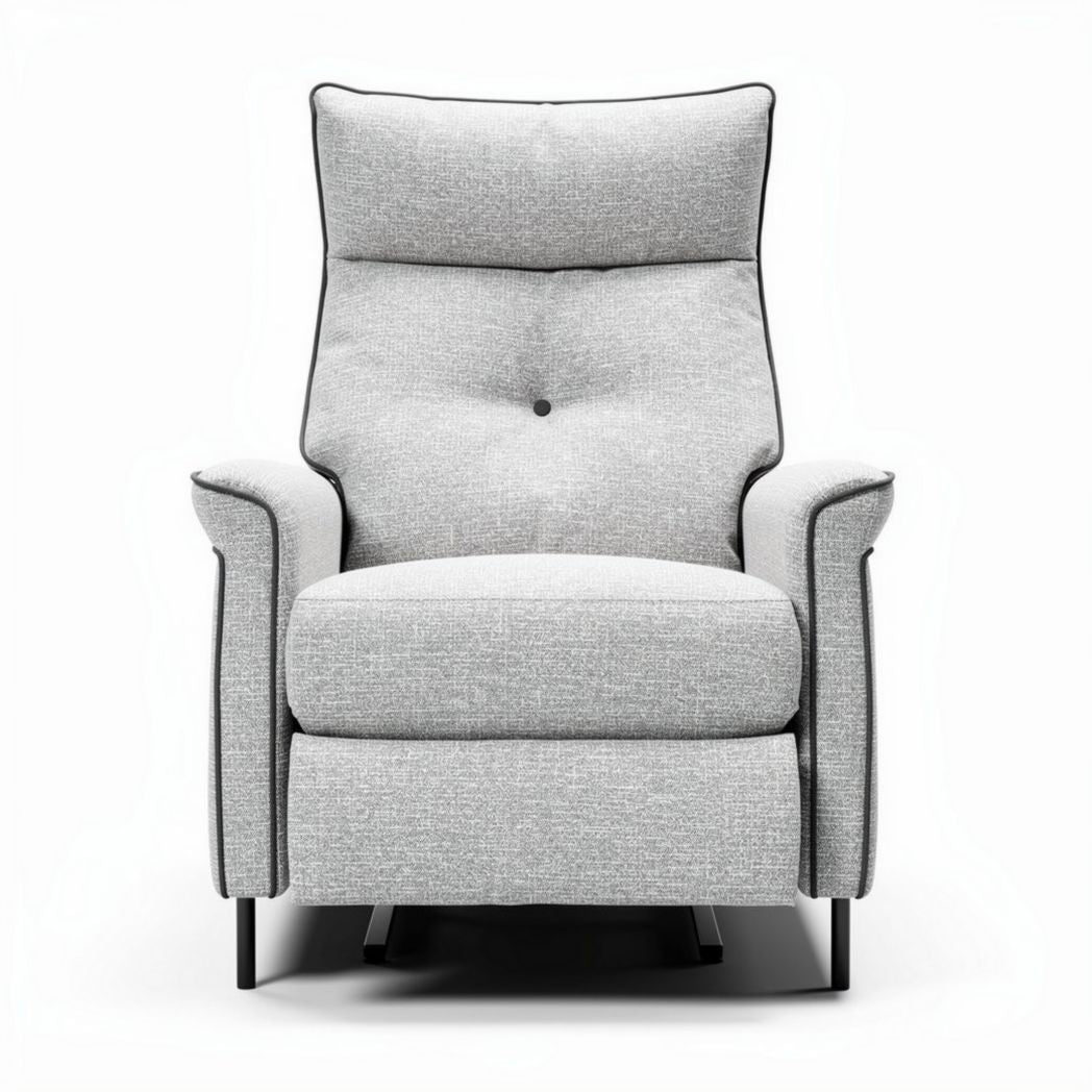 Relaxstoel met verstelbare rugleuning in lichtgrijs stof 80 x 80 x 100cm