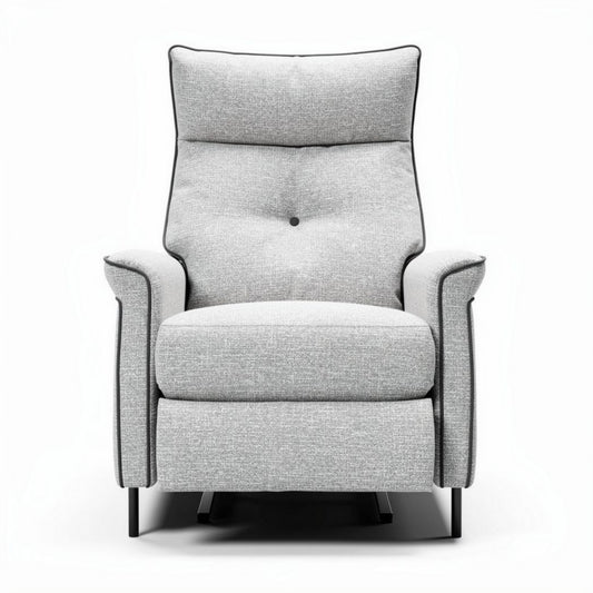 Relaxstoel met verstelbare rugleuning in lichtgrijs stof 80 x 80 x 100cm