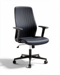 Ergonomische bureaustoel met verstelbare hoogte in zwart kunstleer 45 x 60 x 95cm