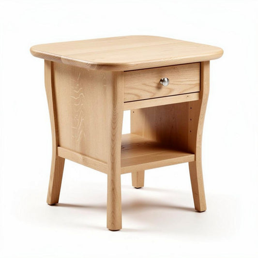 houtenkast met lade en open vak 50 x 40 x 55 cm naturel kleur
