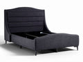Gestoffeerd bed met opbergruimte in grijs 200 x 160 x 100cm