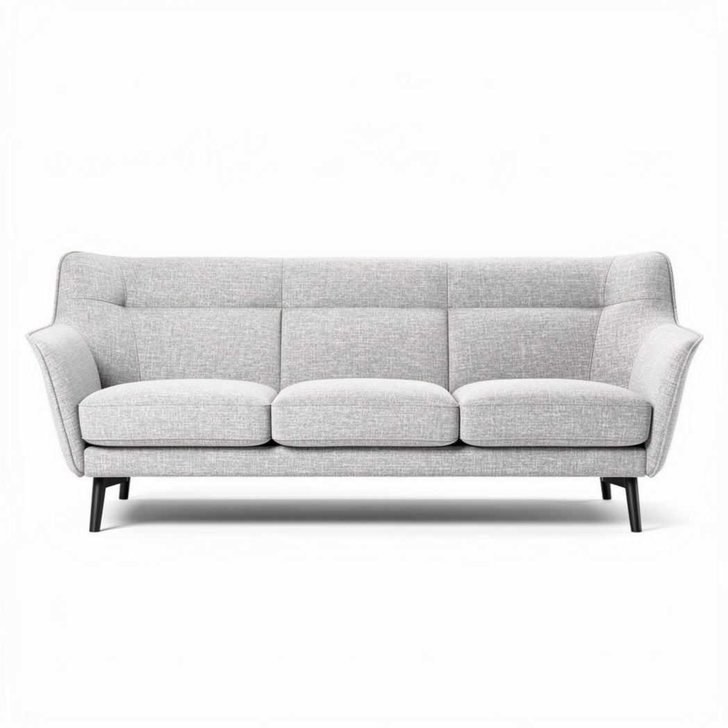 Grijs stoffen bankstel 200 x 90 x 85cm voor woonkamer of kantoor