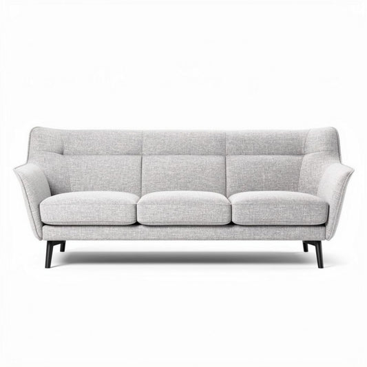 Grijs stoffen bankstel 200 x 90 x 85cm voor woonkamer of kantoor