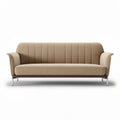 Bank in beige stof met houten frame en afmetingen 200 x 80 x 90cm